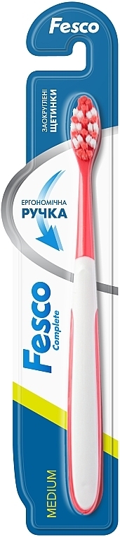 Зубная щетка Fesco Complete Medium, средней степени жесткости, 1 штука