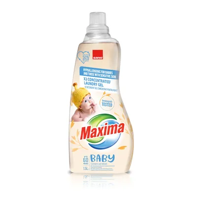 Гель для прання Sano Maxima Baby Oat концентрований, 1,5 л