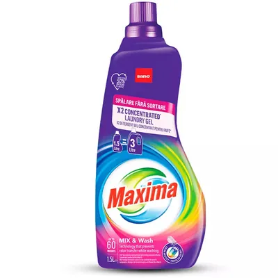 Гель для прання Sano Maxima Mix&Wash концентрований, 1,5 л