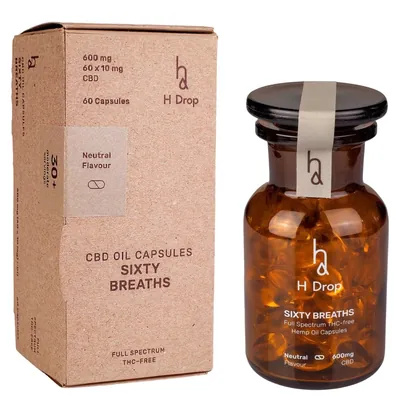 Олія CBD H Drop Sixty Breaths 10 мг CBD (600 мг) капсули №60