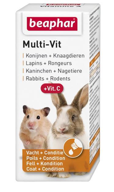 Мультивитаминная добавка Beaphar Multi-Vit для грызунов и кроликов, 20 мл