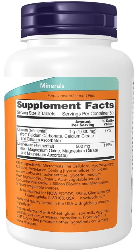 Кальцій та магній NOW Calcium & Magnesium таблетки №100