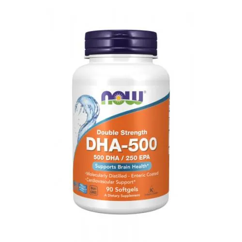 Докозагексаєнова кислота NOW DHA-500 Fish Oil м'які капсули №90