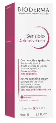 Крем для обличчя Bioderma Sensibio Defensive Rich насичений захисний активний заспокійливий, 40 мл