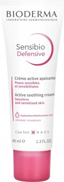 Крем для обличчя Bioderma Sensibio Defensive легкий захисний активний заспокійливий, 40 мл