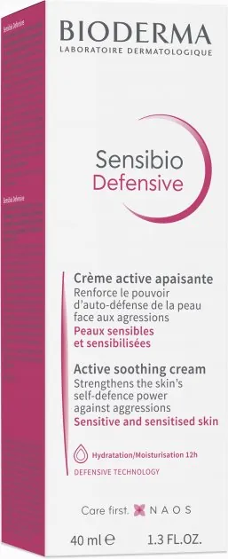 Крем для обличчя Bioderma Sensibio Defensive легкий захисний активний заспокійливий, 40 мл