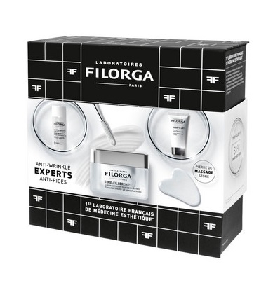 Набір Filorga Anti-Aging антивіковий для обличчя (Крем 50 мл + Крем нічний 15 мл + Міцелярний лосьйон 50 мл + Гуаша для масажу обличчя)