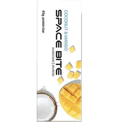 Батончик протеїновий Space Bite Protein Bar 20% протеїну кокос та манго, 45 г