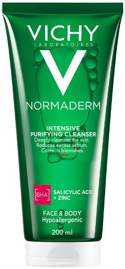 Гель Vichy Normaderm Intensive Purifying для глибокого очищення жирної, схильної до недоліків шкіри обличчя та тіла, 200 мл
