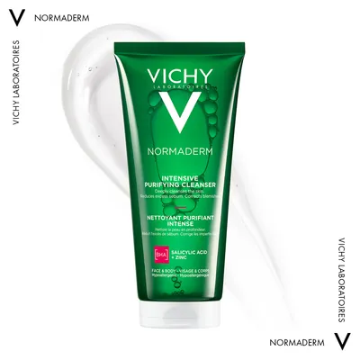 Гель Vichy Normaderm Intensive Purifying для глибокого очищення жирної, схильної до недоліків шкіри обличчя та тіла, 200 мл