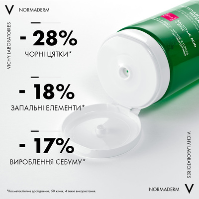 Гель Vichy Normaderm Intensive Purifying для глубокой очистки жирной, подверженной недостаткам кожи лица и тела, 200 мл
