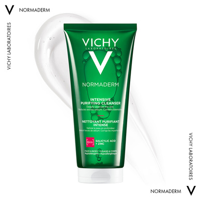 Гель Vichy Normaderm Intensive Purifying для глубокой очистки жирной, подверженной недостаткам кожи лица и тела, 200 мл