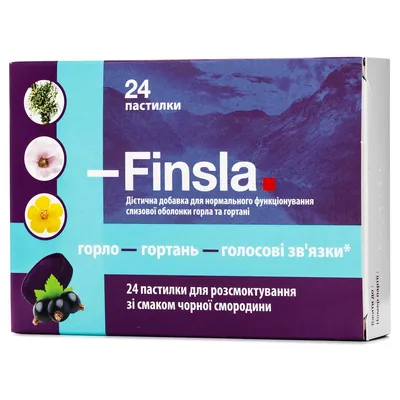 Фінсла пастилки зі смаком чорної смородини №24