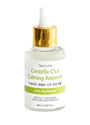 Ампула-сироватка для обличчя Adelline Cica Calming Ampoule живильна та заспокійлива з центелою, 80 мл