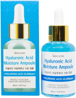 Ампула-сироватка для обличчя Adelline Hyaluronic Acid Moisture Ampoule з гіалуроновою кислотою, 80 мл