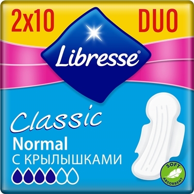 Прокладки гигиенические Libresse Classic Ultra Clip Normal Soft, 20 шт