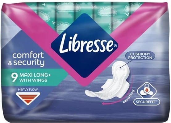 Прокладки гигиенические Libresse Maxi Long+, 9 шт
