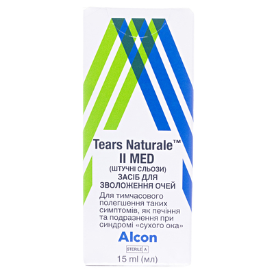 Искусственные слезы Tears Naturale II MED капли глаз. по 15 мл во флак.-кап. "дроп-тейнер®"