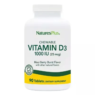 Вітамін D3 для дорослих Natures Plus Vitamin D3 1000 МО смак ягід, 90 таблеток