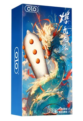 Презерватив OLO Blue Dragon ультратонкі з пухирцями та кулькою + Лубрикант на водній основі