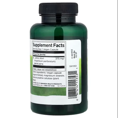 Звіробій Swanson St. John's Wort 375 мг, 120 капсул