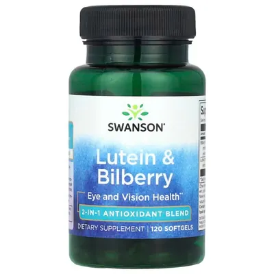 Лютеїн та чорниця Swanson Lutein & Bilberry, 120 гелевих капсул