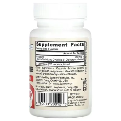 Цитиколін Jarrow Formulas Citicoline CDP Choline 250 мг, 60 капсул