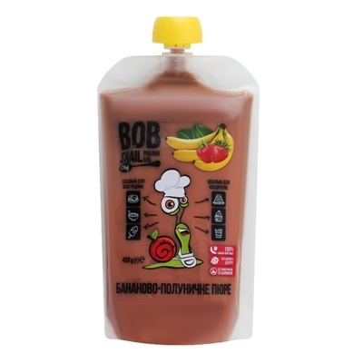 Пюре фруктовое Bob Snail Chef бананово-клубничное, 400 г