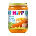 Пюре м’ясо-овочеве HiPP Organic Морква з кукурудзою та органічною телятиною з 6 місяців, 190 г