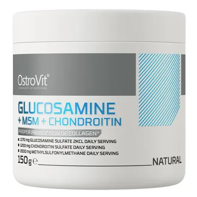 Глюкозамін, МСМ та хондроїтин OstroVit Glucosamine MSM Chondroitin без смаку, 150 г