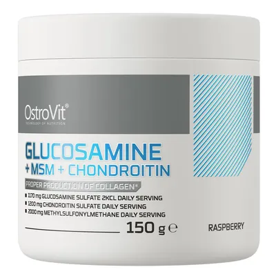 Глюкозамін, МСМ та хондроїтин OstroVit Glucosamine MSM Chondroitin малина, 150 г