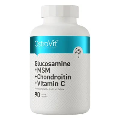 Глюкозамін, МСМ, хондроїтин та вітамін С OstroVit Glucosamine + MSM + Chondroitin + Vitamin C, 90 таблеток