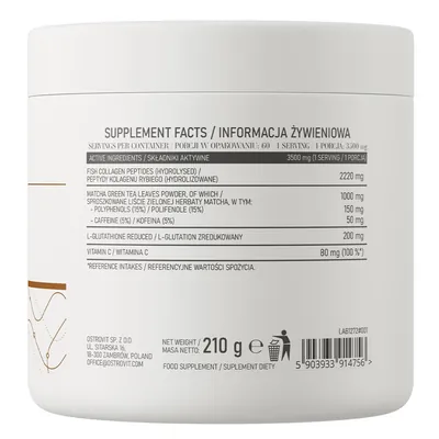Колаген та матча OstroVit Collagen + Matcha, 210 г