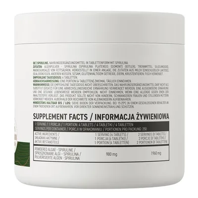Спіруліна OstroVit Spiruline, 1000 таблеток