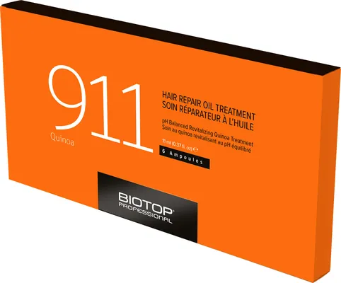 Масло для волосся Biotop 911 Quinoa з протеїнами кіноа, в ампулах, 6 шт x 11 мл