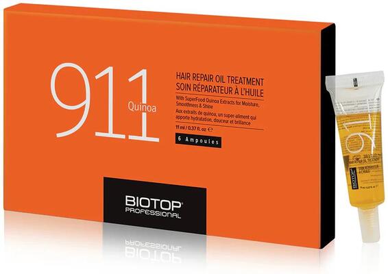 Масло для волосся Biotop 911 Quinoa з протеїнами кіноа, в ампулах, 6 шт x 11 мл