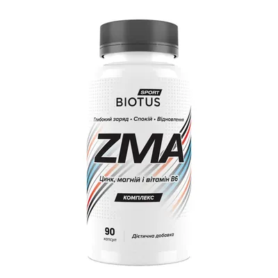 Цинк, магній та вітамін В6 Biotus ZMA, 90 капсул