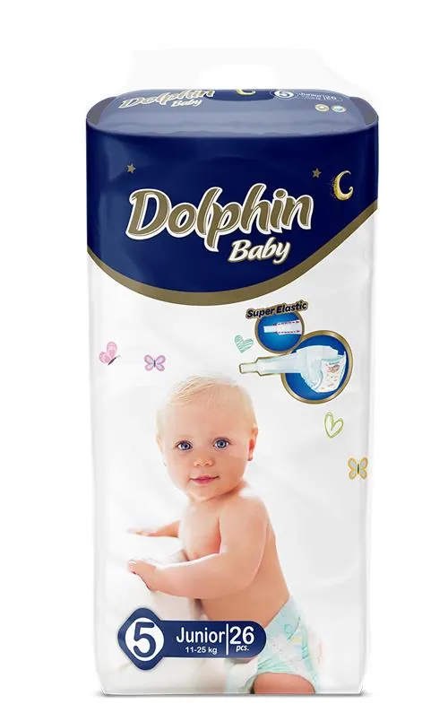 Підгузки Dolphin Junior дитячі, розмір 5, 11-25 кг, 26 шт