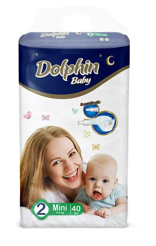 Підгузки Dolphin Mini дитячі, розмір 5, 3-6 кг, 40 шт