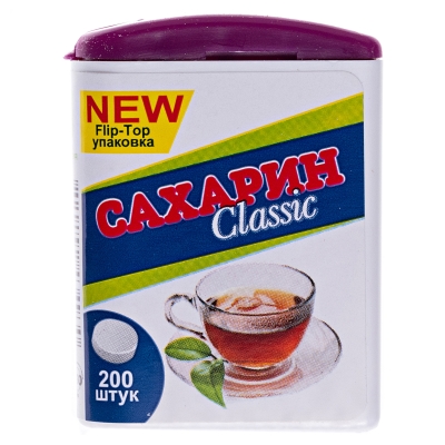 Сахарин Classic flip-top таблетки по 0.1 г №200 в бан.
