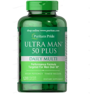 Вітаміни для чоловіків Ультра Мен 50+ Puritan's Pride Ultra Man 50 Plus, 120 каплет