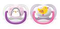 Пустышка силиконовая Philips Avent Ultra Air Animal SCF080/06 ортодонтическая, для девочек, 0-6 месяцев, 2 шт
