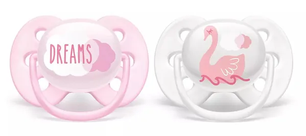 Пустушка силіконова Philips Avent Ultra Soft SCF222/02, 0-6 місяців, для дівчаток, 2 шт