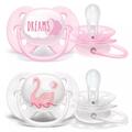 Пустышка силиконовая Philips Avent Ultra Soft SCF222/02, 0-6 месяцев, для девочек, 2 шт