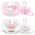 Пустушка силіконова Philips Avent Ultra Soft SCF222/02, 0-6 місяців, для дівчаток, 2 шт