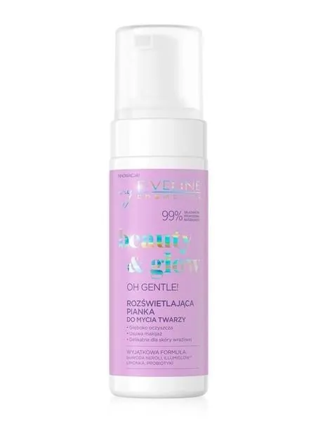 Пінка для вмивання Eveline Beauty & Glow Oh Gentle! з ефектом сяйва 150 мл