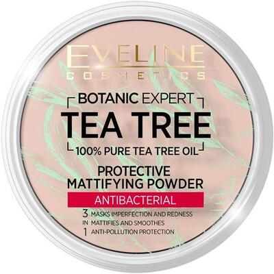 Пудра для лица Eveline Botanic Expert Tea Tree 3в1 матирующая антибактериальная №002- Ivory, 9 г