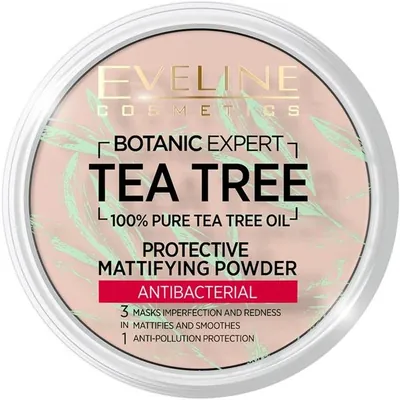 Пудра для обличчя Eveline Botanic Expert Tea Tree 3в1 матуюча антибактеріальна №002- Ivory, 9 г