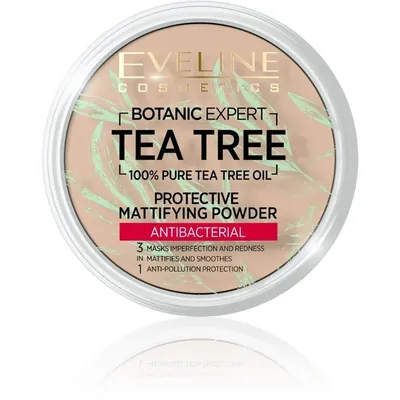 Пудра для обличчя Eveline Botanic Expert Tea Tree 3в1 матуюча антибактеріальна №003- Light Beige, 9 г