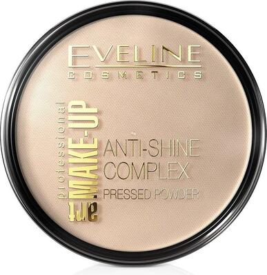 Пудра компактная Eveline Anti-Shine Complex матирующая минеральная с шелком №31 Transparent, 14 г